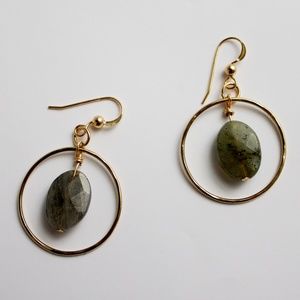 Gold Fill Labradorite  (multicolored stone) Ring Earrings